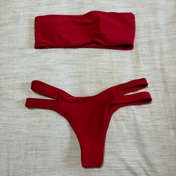 Red Bandeau Bikini - Picture 2 of 2